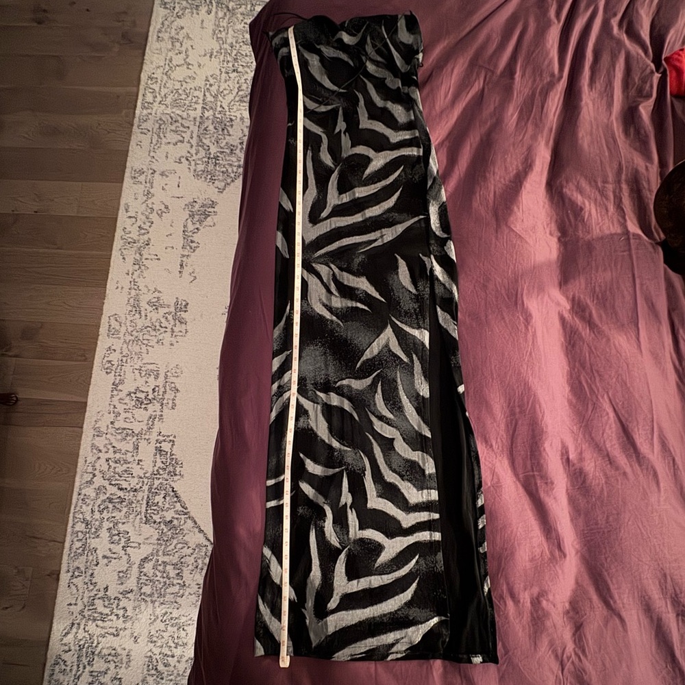 K.M.R. Mode by Keivan M.R. Zebra Metallic Stretch Maxi Slip Dress - S/M